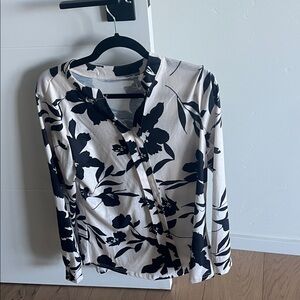 Floral Black and White Women's Top